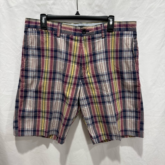 Banana Republic Other - Preppy Plaid Cotton Flat Front Tailored Casual Mens Shorts 36 Banana‎ Republic